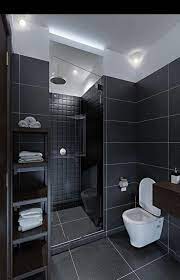47 Best Modern Bathroom Tile Inspirations For Your Beautiful Bathroom Black Tile Bathrooms Modern Bathroom Tile Trendy Bathroom Tiles