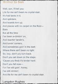 Mother To Son Mothers Love For Her Son Poem Mother To Son Son Poems