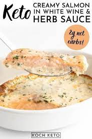 Easy Keto Salmon With Cream Sauce Koch Keto Recipe Diet Dinner Recipes Seafood Recipes Best Low Carb Recipes