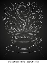 Drawing Of Cup Of Coffee On Blackboard Csp13547564 Blackboard Art Coffee Chalkboard Chalkboard Drawings