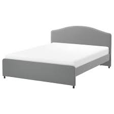 Hauga Upholstered Bed Frame Vissle Gray Full Double Ikea In 2021 Upholstered Bed Frame Upholstered Beds Bed Frame