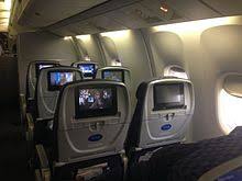 The aircraft's first class cabin is arranged. United Airlines Wikipedia