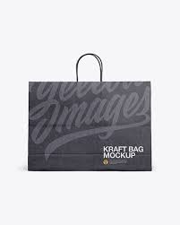 Kraft Shopping Bag With Rope Handle Mockup Front View In Bag Sack Mockups On Yellow Images Object Mockups