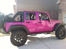 4 Door Black And Pink Jeep Wrangler Jeep Wrangler Unlimited 4 Door Custom Paint Xcr Bumpers Tubular Steps Premium Soft Top Spider Web Shad Custom Jeep Wrangler Pink Jeep Purple Jeep Wrangler