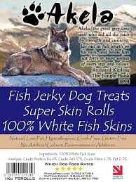 These products are mostly organic and they do not compromise any additives that may harm your pet's health. Akela Dog Treats 100 White Fish Jerky Skin Rolls 1kg