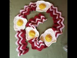 Many beginners start their first project with scarf because it's not too this scarf pattern is perfect for spring and fall project. How To Crochet Eggs And Bacon Scarf Tutorial Part2of2 Youtube