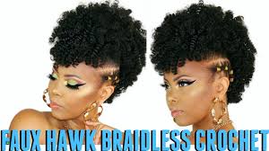 Beware this hair made my scalp itch something. Yes Braidless Crochet No Cornrows Curly Crochet Faux Hawk Tutorial Natural Hair Tastepink Youtube