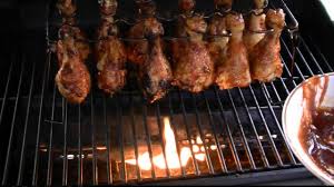 Grilled Bbq Chicken Legs Or Wings Rack On A Propane Grill Bbq Chicken Legs Grilled Bbq Chicken Grilling Recipes