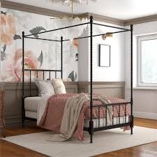 Find big savings metal canopy bed full size frame bedroom furniture white. Dhp Emerson Metal Canopy Bed In Twin Size Frame In Black Walmart Com Walmart Com