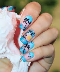 Summer Sunset Nail Design Summer Nails Nails Sunset Nails