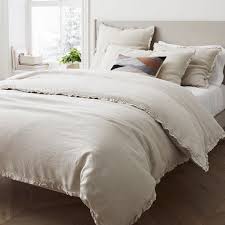 Euro shams or continental are an excellent way to dress up any bed. European Flax Linen Ruffle Duvet Cover Shams