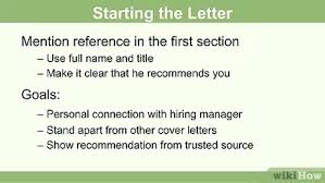 Nov 05, 2020 · a referral cover letter is an application document for a potential job opportunity that mentions a mutual contact you may share with the hiring manager or someone in the company. How To Include A Referral In A Cover Letter 15 Steps