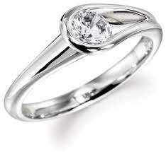 Sculptural Ring With Inset Diamond Tension Set Engagement Rings Sculptural Ring Simple Engagement Rings