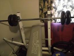 weight bench with weights in