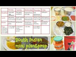 south indian meal plan prep what we eat in a week indian