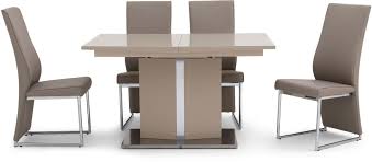 This contemporary piece is perfect for your modern dining room. Silvio Cream High Gloss Butterfly Extending Dining Table And 4 Remo Taupe Chairs Cfs Furniture Uk