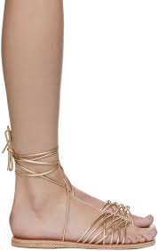 Ancient Greek Sandals Metallic Gold Alexandra Sandals Ssense