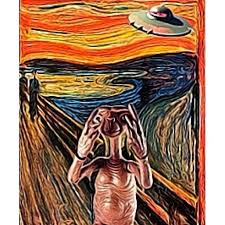 E T And The Scream Mashup Art By Papertiger16 Scream Art Art Parody Art