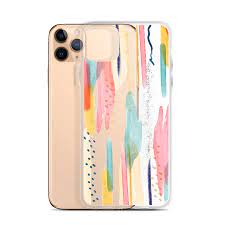 Modern Abstract Art Iphone 11 Pro Max Clear Phone Case Brush Strokes Design Cover For Iphone 6 6s 7 8 Plus X 10 Xr Xs Max Abstract Phone Case Stylish Iphone Cases Clear Iphone Case