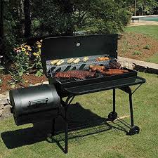 Pro Bbq Smoker Grill Fire Box With Extra Large Cooking Surface 670 Square In Main Grill Grate Porcelain Coated Rack Charcoal Smoker Bbq Grill Smoker Grilling