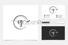 Carddsgn | business card ideas. Initial Ig Feminine Logo Collections And Business Card Templat Premium Stock Vector Crushpixel