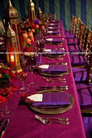 Rich Purple Toned Moroccan Themed Table Setting Indianweddingideas Arabian Nights Wedding Theme Wedding Table Themes Arabian Nights Wedding