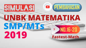 Pembahasan No 16 20 Simulasi Unbk Matematika Smp 2019 Youtube