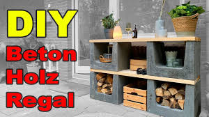 Dauertiefpreise große auswahl 30 tage rückgaberecht Diy Holz Beton Regal Regal Selber Bauen Gartendeko Gartenbank Outdoor Shelf Tobiebel Youtube