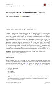Pdf Revealing The Hidden Curriculum In Higher Education
