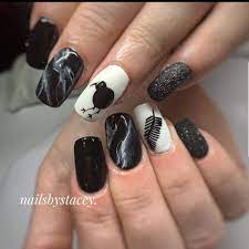 All Blacks Nails All Black Nail Design Black Nails Rugby Nails New Zealand Nails Nails Black Nail Designs Nail Designs