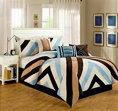 Maybe you would like to learn more about one of these? Detroit 7pc Microsuede Comforter Set Blue Brown All American Decor