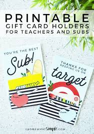 Gift Cards For Teachers And Substitutes Printable Holders Teacher Appreciation Gift Card Printable Gift Cards Teacher Cards