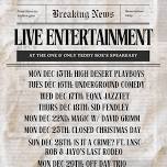 Live Entertainment at Teddy Roe’s Speakeasy!