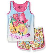 Intimo Girls Shopkins Sporty Mesh Pajama Set Multi Size