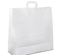 Papiertüten weiß mit Flach-Henkel I 50 Stk. 45+17x47cm I Papiertragetasche  für Einzelhandel, Hochzeit, Geburtstag, TO-GO I Geschenktüten aus ...