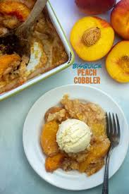 This easy peach cobbler recipe is a simplified way to create an american favorite with fresh fruit and a decadent flavor. Bisquick Peach Cobbler Buns In My Oven