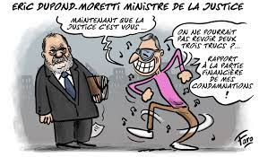 Dessin de jerc et texte d'akaku du vendredi 02 octobre 2020. Eric Dupond Moretti Ministre De La Justice Forumeco