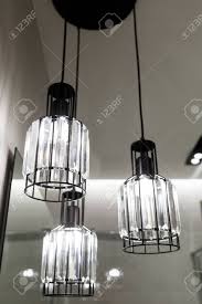 Ceiling Light Modern Three Lamp Chandelier Lamp In The Bathroom Stock Photo Picture And Royalty Free Image Image 140960671