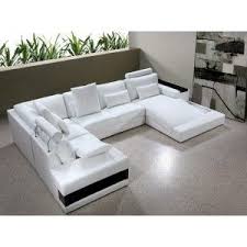 Diamond Modern White Leather U Shaped Sectional Sofa W Lights Modern Leather Sectional Sofas White Sectional Sofa Sofa Design