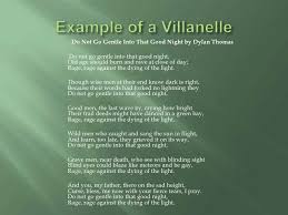 Example Of A Villanelle Writing Poetry Dying Of The Light Poems