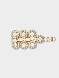 White diamond hair & beauty supply. Gold Woman Flower Strass Buckle Hair Clip In Metal Rewac050100agkpzg005 Roger Vivier