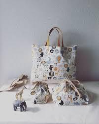 入園 入学 入園グッズ レッスンバック 動物園の柄 通園バッグ 手作り 手作りバッグ 通園バッグ