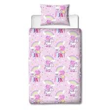 Peppa Pig Unicorns And Rainbows Easycare Duvet Set Single Home George At Asda