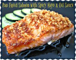 Pan Fried Salmon With Crusted Spicy Mayo And Eel Sauce Fried Salmon Spicy Mayo Pan Fried Salmon Cook salmon until deeply golden, about 6 minutes, then flip over. pinterest