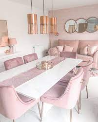Blush Pink Kitchen Blush Pink Dining Room Blush Pink Decor Rose Gold Home Copper Kitchen Gold Dining Room Pink Dining Chairs Dining Sofa