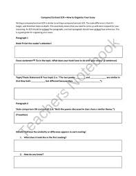 Compare And Contrast Essay Organizer Compare And Contrast Essay Writing Writing Graphic Organizers