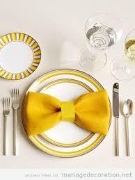 Serviette Jaune En Forme De Noeud Serviettes Noeud Papillon Serviettes Table De Fete
