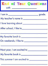 End Of School Year Questions The Pleasantest Thing End Of School Year End Of School School