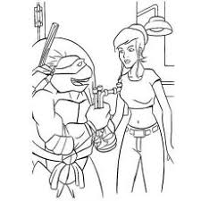 Some wear at spine edge of book, and area of white on back cover where coloring has been torn creasing to cover corner edges. April O Neil Coloring Pages Turtle Coloring Pages Coloring Pages Ninja Turtle Coloring Pages