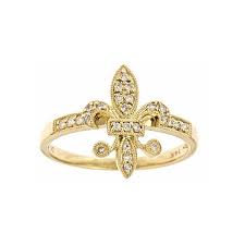Kc Designs Yellow Gold Diamond Fleur De Lis Ring Found On Polyvore Gold Kc Designs Jewelry